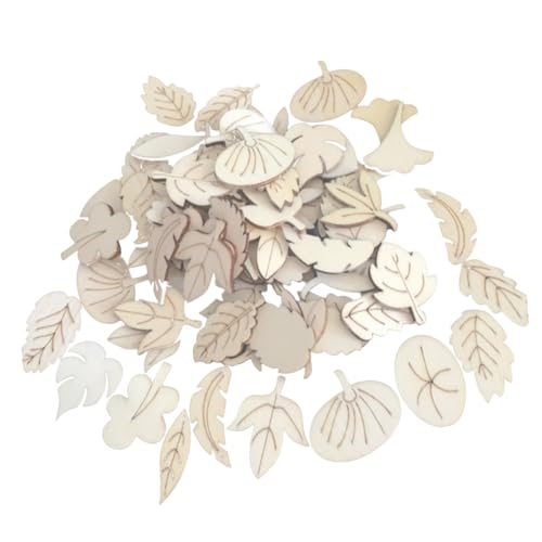 Holibanna 150 Stück Teiliges Baumblatt förmige Holzscheiben DIY Bastelmaterial Holzplättchen für Scrapbooking Handwerk Dekoration mit Glatter Oberfläche für Kreative Malerei und Verzierung von Holibanna