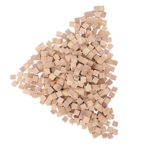 Holibanna 1500 Stück für die frühkindliche Bildung Vorschulspielzeug Bauen Holzwürfel Holzhandwerk Bauen Blockhandwerk unfertiges Holz hölzern Beige von Holibanna