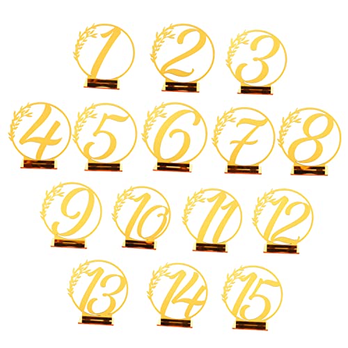 Holibanna 15Stücke Hochzeitstischschilder Tischnummern Für Hochzeiten Restaurants Und Veranstaltungen Goldene Ziffern Platzkarten Mit Design von Holibanna