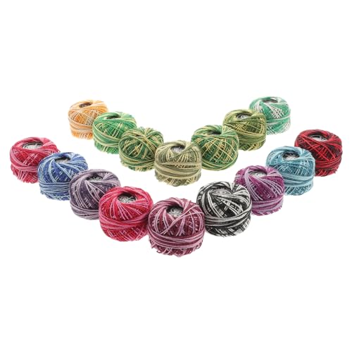 Holibanna 16 Rollen Teiliges Stickgarn Set Bunte Baumwollstickgarn für Kreuzstich Bastelbedarf für Kreative DIY Projekte pro Langlebig für Anfänger und Fortgeschrittene von Holibanna