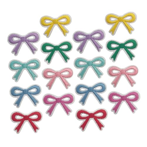 Holibanna 16 Stück Teiliges Bunte Bestickte Schleifen-patches zum Aufnähen und Aufbügeln Strapazierfähige Polyester Applikationen für DIY Kleidung Jacken Rucksäcke Schuhe und Taschen von Holibanna