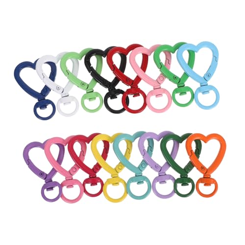 Holibanna 16 Stück Teiliges Herz Schlüsselanhänger Robustem Zinklegierung mit Drehbarem Karabinerclip Bunte DIY Schlüsselringe für Taschen Schmuckherstellung und Vielseitige Bastelprojekte von Holibanna