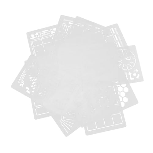 Holibanna 16 Stück Teiliges Journal Schablonen aus Robustem Pet Hohl Gezeichnete Malvorlagen für DIY Tagebuch Planer Scrapbook und Kreative Schülerprojekte Kompatibel mit Diversen Stiften von Holibanna