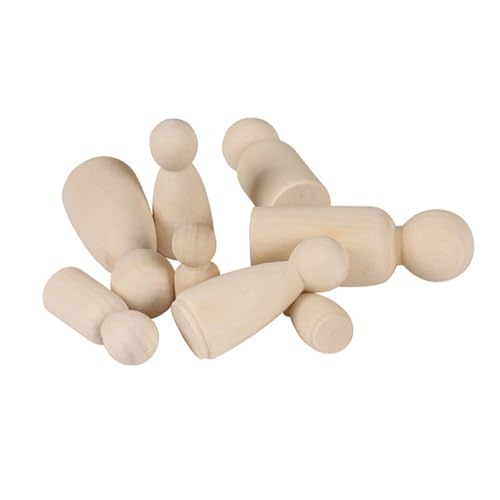 Holibanna 16 Stück Teiliges Unbemalter Holzpuppen Naturbelassene Holzfiguren zum Bemalen DIY Basteln für Verschiedene Kreative Holzfiguren für Bastelprojekte von Holibanna