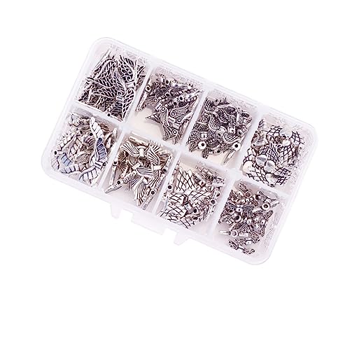 Holibanna 160Stücke Flügelperlen Set DIY Materialien für Schmuckherstellung Legierungsperlen für Armbänder Bastelzubehör für Projekte und von Holibanna