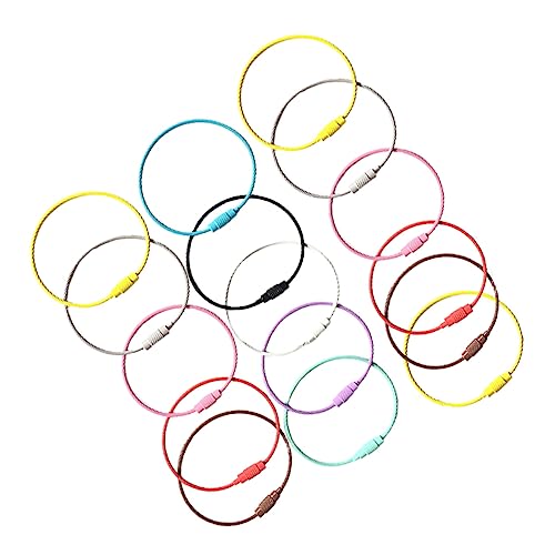 Holibanna 16Stücke Edelstahldraht Schlüsselanhänger Mit Schlaufen Robuste Schlüsselringschlaufen Für Vielseitige Anwendungen Für Schlüsselorganisation Und DIY Projekte von Holibanna
