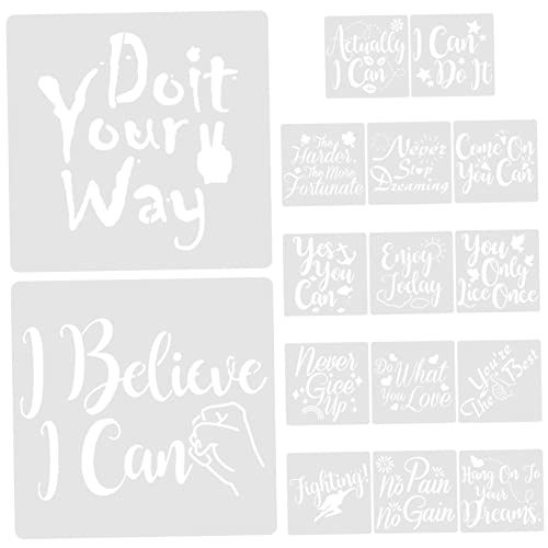 Holibanna 16Stücke Teiliges Inspirierender Schablonen Für DIY Malerei Wiederverwendbare Kunststoffvorlagen Für Stoff Und Mehr Scrapbooking Und Projekte von Holibanna