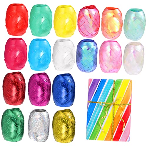 Holibanna 18 Rollen Geschenkband Farbige und Dekorationsbänder pro Rolle für Hochzeiten Bastelarbeiten und Ballondekorationen Zufällige Farbe von Holibanna