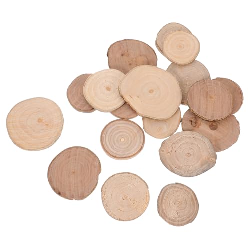 Holibanna 18 Stück Teiliges Naturbelassene Unvollendete Holzscheiben Runde Baumscheiben mit Rinde für DIY Basteln Holzdekorationen Wohn Außendekoration von Holibanna