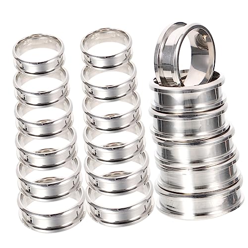 Holibanna 18 Stück Teiliges Ringrohling Glatte Silberne Fingerringe mit Rillen Ringschienen Schmuckherstellung Unisex Vielseitig zum Individuellen Design von Holibanna