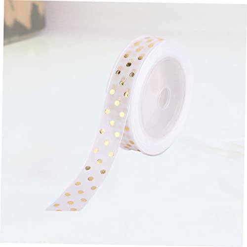 Holibanna 1Rolle Gepunktetes Geschenkband mit Glitzer für DIY Bastelarbeiten Hochwertiges Verpackungsband Weiß mit Silbernen für Partys und Geschenkverpackungen von Holibanna