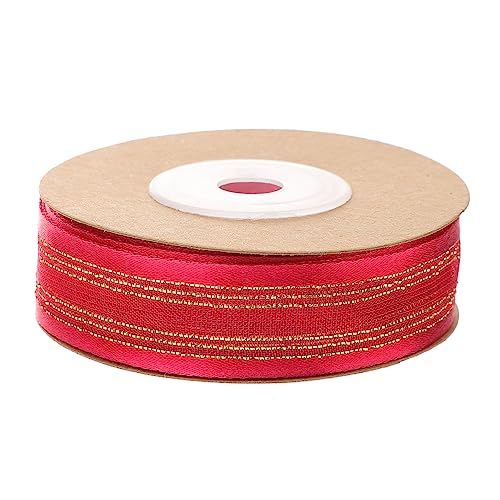 Holibanna 1Rolle Geschenkband für Hochzeit und DIY Dekoration Rote Doppelseitige Satinbänder für Geschenkverpackung Blumenarrangements und Handwerksprojekte von Holibanna