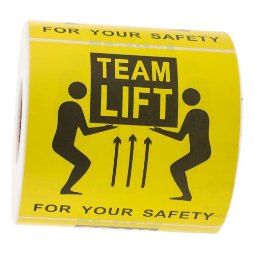 Holibanna 1Rolle Schwere Aufkleber für Versand Team Lift Etiketten Rolle mit Selbstklebenden Warnaufklebern Caution Heavy für Sichere Transporte Verpackungen von Holibanna