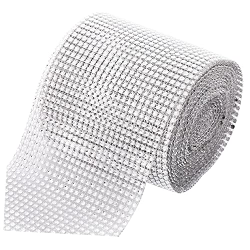 Holibanna 1Rolle Strassband für Hochzeitsdeko Yards Glänzendes Strass Mesh Ribbon mit Reihen Kristallen für Tischdekoration und DIY Projekte Feiern von Holibanna