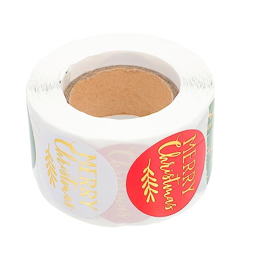 Holibanna 1Rolle Weihnachtsaufkleber Selbstklebende Geschenkverpackung Sticker Für Einladungen Und Dichtungen Frohe Weihnachten Etiketten Für Dekoration von Holibanna