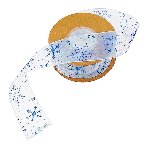 Holibanna 1Rolle Weihnachtsschneeflocken Band Breit Dekoratives Geschenkband Für Weihnachten Bastelprojekte Und Haaraccessoires Langlebig Und Vielseitig Einsetzbar von Holibanna