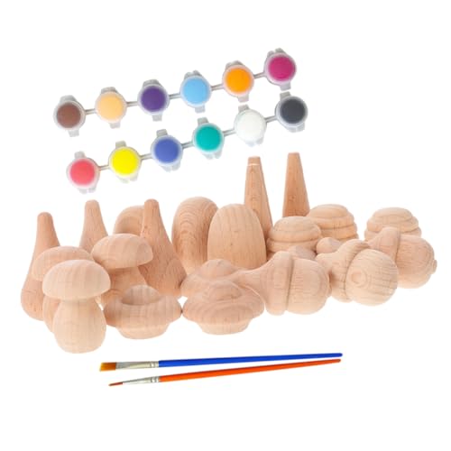 Holibanna 1Satz DIY Holzblöcke für Bastelideen Unvollendete Pilzformen Unbehandeltem Holz Dekorieren für Kunstliebhaber von Holibanna