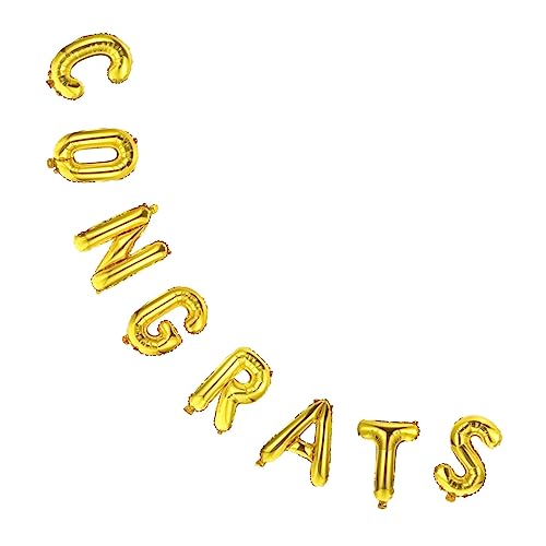 Holibanna 1Satz Graduation Ballon Congrats Folienballons Für Abschlussfeier Dekoration Goldene Hängende Ornamente Mit Band Für Unvergessliche von Holibanna