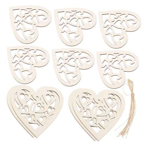 Holibanna 1Satz Herzförmige Holzverzierungen Teiliges DIY Holzscheiben Für Bastelideen Für Hochzeiten Valentinstag Und Dekoration Im Wohnzimmer von Holibanna