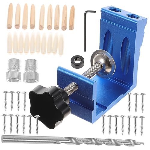 Holibanna 1Satz Pocket Hole Jig Winkelbohrführung Präzises Bohrerset für Möbelbau und Tischlerarbeiten Einfach zu Bedienen und Langlebig für Materialien von Holibanna