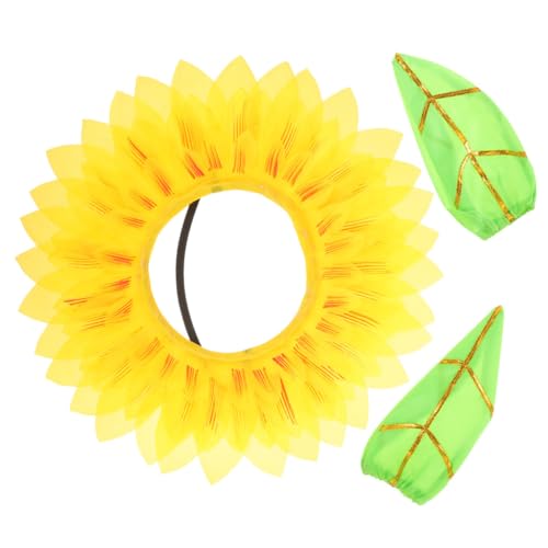 Holibanna 1Satz Sonnenblumen Kopfbedeckung Mit Handschuhen Lustiger Kopfschmuck Für Bühnenauftritte Party Requisite Dekorativer Sonnenblumen Haarreif Für Erwachsene von Holibanna