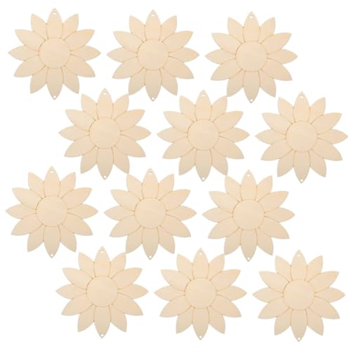 Holibanna 1Satz Unbemalte Holz Sonnenblumenausschnitte DIY Dekoration Mit Bändern Und Jute Schnur Graffiti Und Bastelprojekte von Holibanna