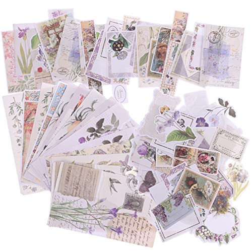 Holibanna 1Satz Vintage Pflanzenaufkleber Scrapbook Dekoratives Papier für DIY Fotoalben Tagebuchmaterial und Bastelprojekte Karten und Geschenkverpackungen von Holibanna