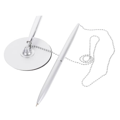 Holibanna 1Stück Kugelschreiber Für Büro Mit Kette Silber Ergonomisches Design Für Komfortables Schreiben Für Bürobedarf Und Geschäftsgebrauch von Holibanna