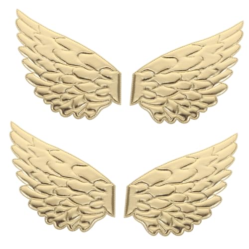 Holibanna 2 Paare Angel Wings Patch Flügeleisen Auf Patch Engelsflügel-reparaturflicken Engelsflügel-kleidungsflicken Engelsflügelreparatur Applikation Engelsflügel Basteln Stoff Golden von Holibanna
