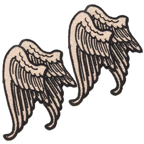Holibanna 2 Paare Gestickte Flügel Aufnäher zum Aufnähen und Aufbügeln Langlebige Pu leder Applikationen Dekorative Patches für Jacken Rucksäcke Hüte DIY Kleidung Schuhverzierung von Holibanna
