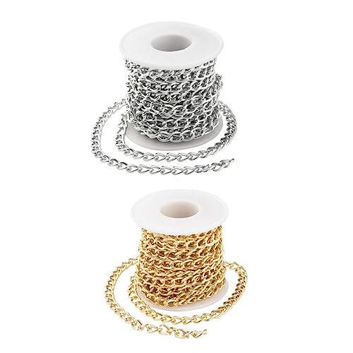 Holibanna 2 Rollen Aluminium Kettenglieder ca DIY Schmuckherstellung Link Chain für Halsketten Armbänder Taschenketten Langlebig Dekorativ Goldfarben Silberfarben Holibanna 2 Rollen Aluminium Kettenglieder ca DIY Schmuckherstellung Link Chain für Halsketten Armbänder Taschenketten Langlebig Dekorativ Goldfarben Silberfarben von Holibanna