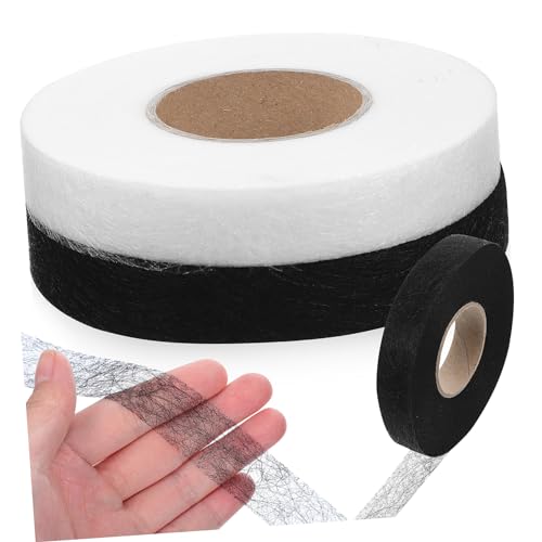 Holibanna 2 Rollen Bügelband einseitig säumen Nähen Textilklebeband Nähband für Säume Saumband für Hosen kein Nähband Saumbänder Bindungsband Gewebebandkleber doppelseitiges Gewebeband Vlies von Holibanna