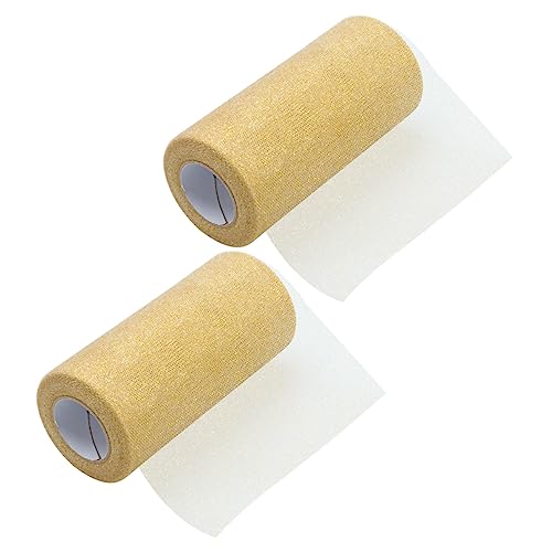 Holibanna 2 Rollen Dekorativer Tüllrolle Weiß mit Glitzer für Hochzeiten DIY Bastelprojekte Verpackungen Blumensträuße und Dekorationen von Holibanna