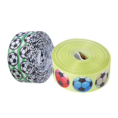 Holibanna 2 Rollen Fußball Geschenkband Breit Lang Strapazierfähiges Dekoband für Geschenkverpackung Kuchen Dekoration Basteln DIY Verpackungsband Holibanna 2 Rollen Fußball Geschenkband Breit Lang Strapazierfähiges Dekoband für Geschenkverpackung Kuchen Dekoration Basteln DIY Verpackungsband von Holibanna