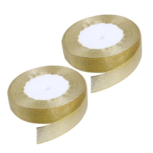 Holibanna 2 Rollen Goldenes Dekoband Breit Polyester Geschenkband mit Glänzendem Glitzereffekt Strapazierfähig und Vielseitig für Party und Basteldekorationen Holibanna 2 Rollen Goldenes Dekoband Breit Polyester Geschenkband mit Glänzendem Glitzereffekt Strapazierfähig und Vielseitig für Party und Basteldekorationen von Holibanna
