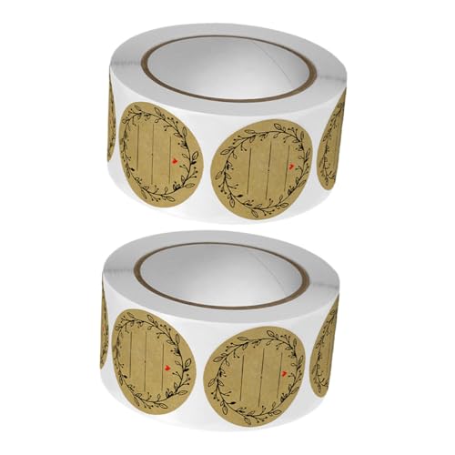 Holibanna 2 Rollen Kraftpapier Aufkleber Selbstklebende Etiketten für Backwaren Briefumschläge und Muster für Dekoration und Beschriftung von Holibanna
