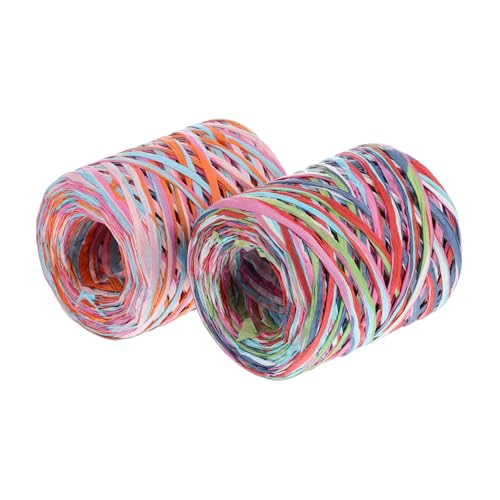 Holibanna 2 Rollen Raffia Papierschnur Buntes Geschenkband Langlebig Handgefertigt Vielseitig für Verpackung DIY Bastelarbeiten Haaraccessoires und Bekleidung Holibanna 2 Rollen Raffia Papierschnur Buntes Geschenkband Langlebig Handgefertigt Vielseitig für Verpackung DIY Bastelarbeiten Haaraccessoires und Bekleidung von Holibanna