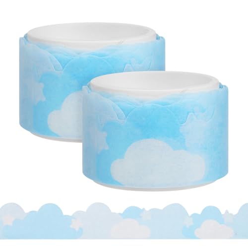 Holibanna 2 Rollen Washi Tape Dekorative Klebebänder Blau mit Wolkenmuster Abnehmbar und Vielseitig Einsetzbar für Scrapbooking Journaling und DIY Projekte Leicht und Tragbar von Holibanna