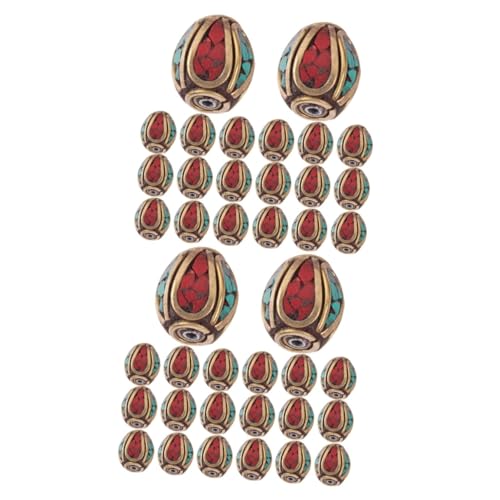 Holibanna 2 Sätze Buddhistische Perlen Türkisperlen Spacer Herstellung Schmuck Handarbeit Bastelperlen Dekorative Lose Perlen Nepal Perlen Nepalesische Perlen￼ Halskettenperlen 20 Stück * 2 von Holibanna