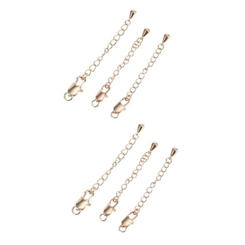 Holibanna 2 Sätze Kettenverlängerung Mit Karabinerverschluss Goldene Verlängerungsketten Für Schmuckherstellung Und Robust Und Langlebig Für Armbänder Und 3 Stücke * 2 von Holibanna
