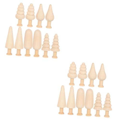 Holibanna 2 Sätze Kleines Pilzspielzeug Aus Holz Weihnachtspilz Fliegenpilz Pilzbaum Dekoration Leere Holzbäume Baumspielzeug Holzbaum Unvollendete Holzbäume Zum 10 Stück * 2 von Holibanna