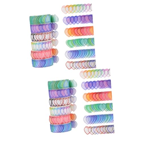 Holibanna 2 Sätze Kreative Herzform Washi Tapes Dekoratives Klebeband Für Diy Scrapbooking Handbuchdekoration Und Bastelprojekte Pro Rolle Leicht Und Tragbar 6 Rollen * 2 von Holibanna