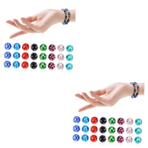 Holibanna 2 Sätze Leuchtende Glasperlen Perlen Für Schmuckhersteller Glühen Leuchtende Perlen Rocailles Mehrfarbig Bastelperlen Für Die Schmuckherstellung Armband Perlen Glas 40 Stück * 2 von Holibanna