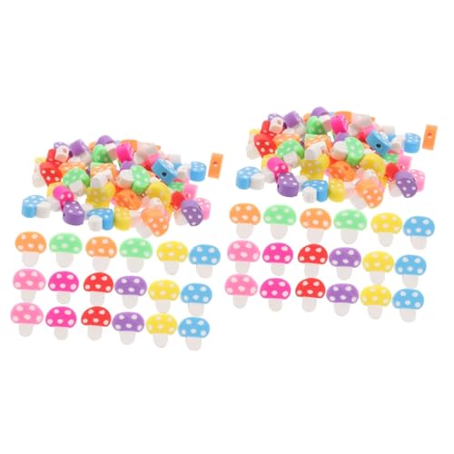 Holibanna 2 Sätze Perlen Schmuckzubehör Cartoon-polymer-ton-perlen Pilz-charm-perle Pilz-abstandsperlen Perlen Zum Basteln Dekorative Tonperlen Schmuck Perlen Machen Diy-perlen 200 Stück * 2 von Holibanna