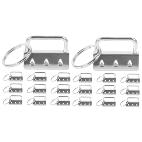 Holibanna 2 Sätze Schlüsselkette Schlüsselanhänger Armband-kettenanhänger Armband Aus Gurtband Schlüsselband-klemmanhänger Schwanzclip Schlüsselbund Fobs Bandendenklemmen Metall 10 Stück * 2 von Holibanna