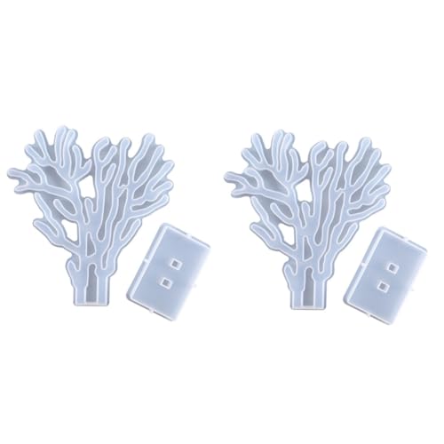 Holibanna 2 Sätze Silikonform Set Praktische Korallenform für Diy Kristallornamente Wiederverwendbar und Leicht zu Reinigen für Epoxidharz Gestaltungen von Holibanna