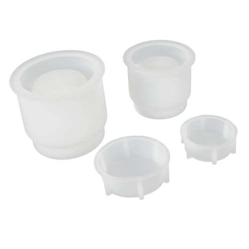 Holibanna 2 Sätze Silikonform für Kerzenglas DIY Flexible Langlebige Gießform Lebensmittelechtem Silikon Wiederverwendbar Geeignet für Epoxidharz Kerzenhalter Kreative Bastelprojekte mit von Holibanna