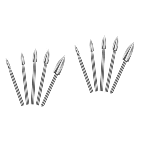 Holibanna 2 Sätze Steinbohrer Bohrer Für Die Holzbearbeitung Zubehör Für Die Holzbearbeitung Selber Machen Bausatz Schnitzwerkzeuge Holzbearbeitung Drill -kit Silber Weißer Stahl 5 Stück * 2 von Holibanna