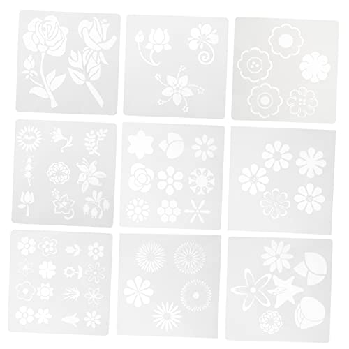 Holibanna 2 Sätze Teiliges Blumen Schablonen Wiederverwendbare Malvorlagen Für Diy Zeichenschablonen Kreativität Und Handwerklichen Fähigkeiten Waschbarem Pet Material Für 9 Stück * 2 von Holibanna