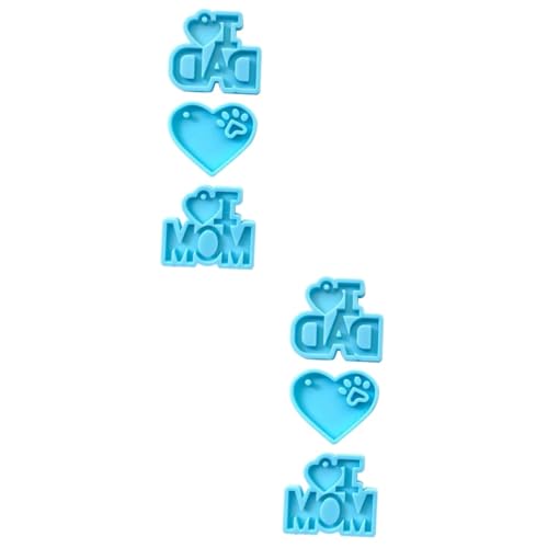Holibanna 2 Sätze Teiliges Silikon Schlüsselanhänger Gießform Für Diy Projekte Liebe Und Wiederverwendbar Für Anhänger Glitzer 3 Stück * 2 von Holibanna